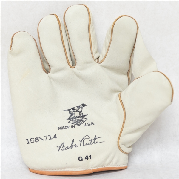 1990s Replica Draper-Maynard Co White G 41 Babe Ruth Baseball Glove #166/714