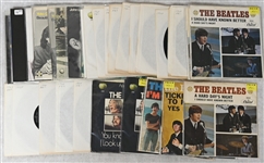  Lot of (40) Beatles 45 Records w. Approx 12 in Color Sleeves - Tollie Records, Capitol Records, Apple Records