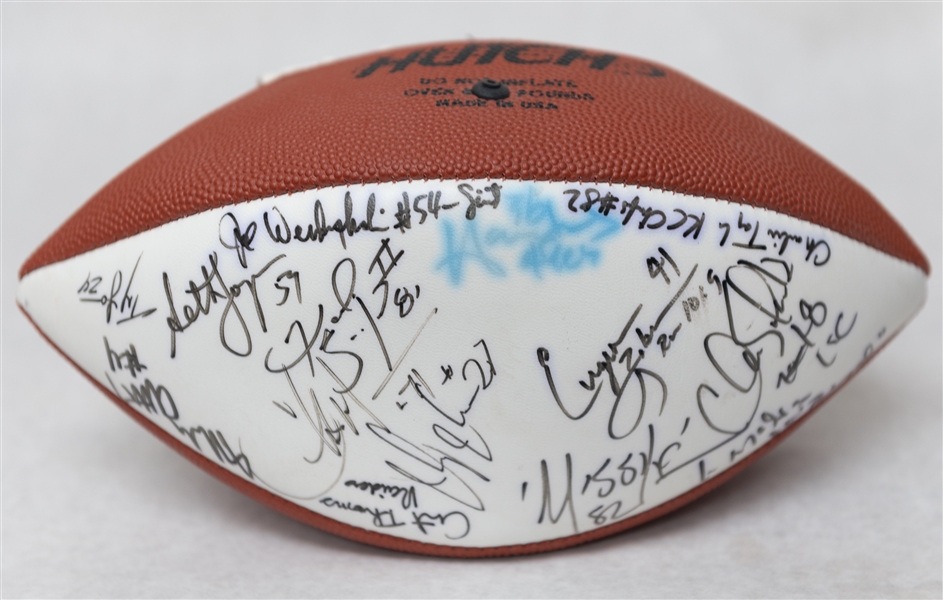 Lot of (3) Super Bowl XXX Autographed Footballs w. Over (30+) Signatures Inc. Chris Carter, Curtis Martin, Others (JSA Auction Letter)