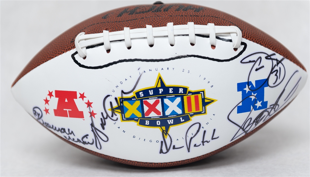 Super Bowl XXXII Autographed Football w. (13) Signatures Inc. Walter Payton and Dan Marino (JSA Cert)