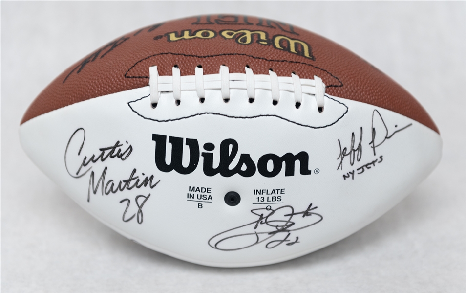 Super Bowl XXXIV Autographed Football w. (7) Signatures Inc. Emmitt Smith 2x, Joe Namath (JSA Cert.)