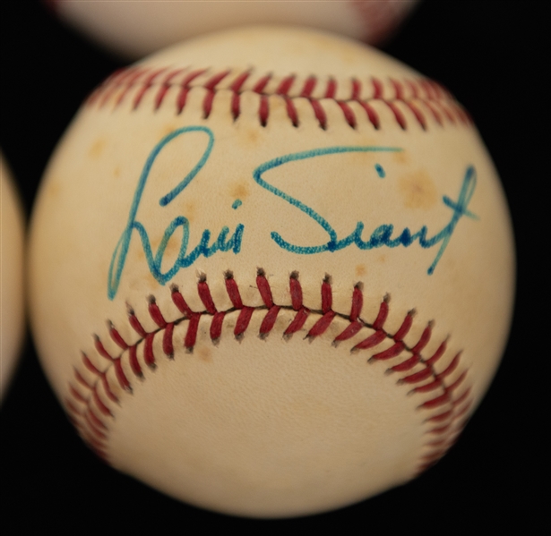 Lot of (4) MLB Pitchers Autographed Rawlings Baseballs w. Bob Gibson, Juan Marichal, and others (JSA Auction Letter)