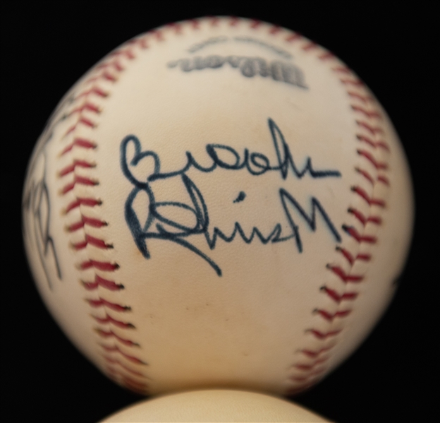 Lot of (4) Autographed Baseballs of Orioles Players w. Brooks Robinson (on 2 balls), Mike Mussina and Others (JSA Auction Letter)