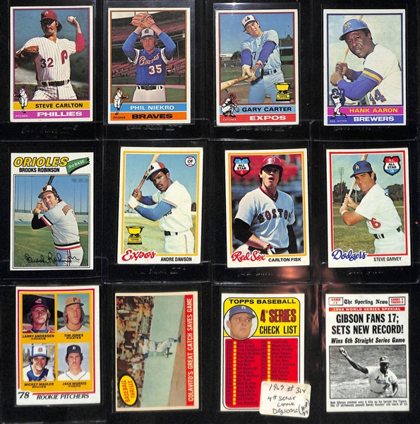 Lot of (85+) 1960s & 70s Topps Baseball Cards Full of Stars w. Clemente, Gibson, Banks, Fisk, Neikro and Many More!