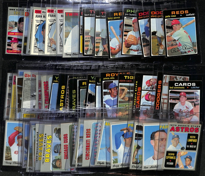 Lot of (30+) 1970 and (20) 1971 Topps Baseball Cards w. (2) Blyleven RC, Rose, Aaron, Robinson, Marichal and Others