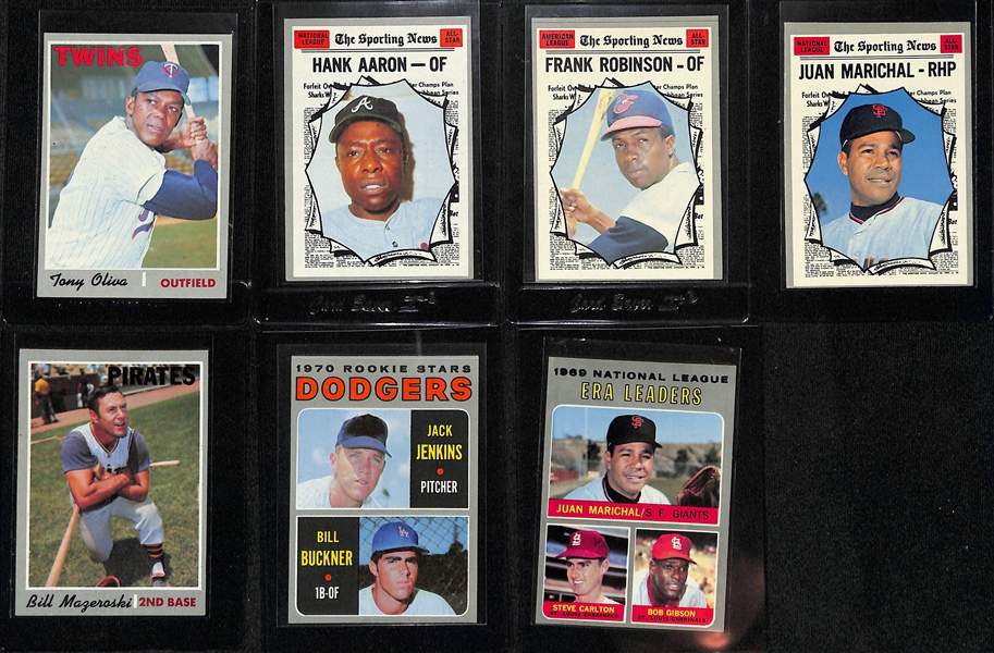 Lot of (30+) 1970 and (20) 1971 Topps Baseball Cards w. (2) Blyleven RC, Rose, Aaron, Robinson, Marichal and Others