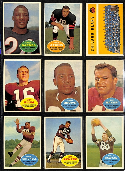  1960 Topps Football Near Complete Set of 131 Cards w. Jim Brown