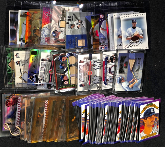 Lot of (40+) 1980s & 1990s Yankees Baseball Cards and Inserts w. Mattingly, Pettitte, Jeter and Others