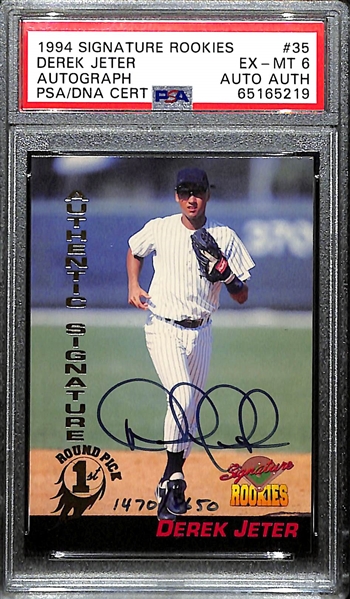 1994 Signature Rookies Derek Jeter Autograph Card #/8650 Graded PSA 6