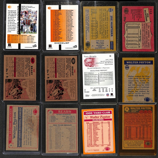  Lot of (22) Football Star Cards from 1982-2005 w. (2) Different 1998 Presspass Peyton Manning Rookie Cards