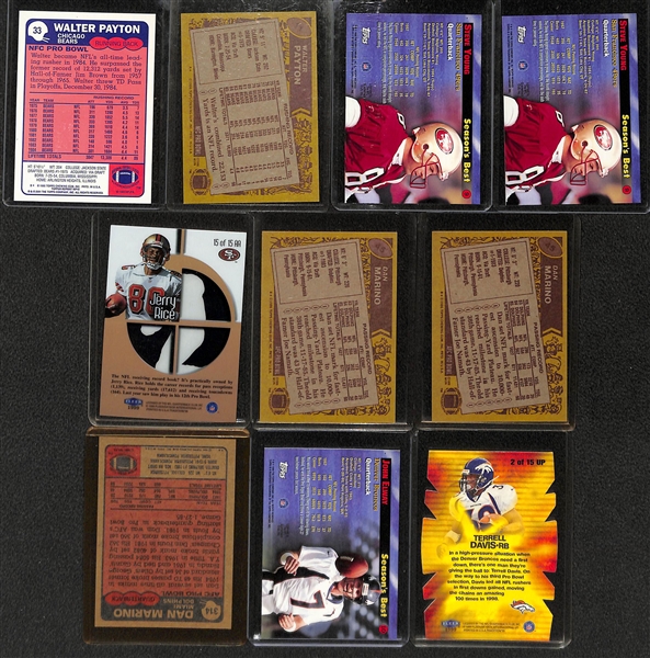  Lot of (22) Football Star Cards from 1982-2005 w. (2) Different 1998 Presspass Peyton Manning Rookie Cards
