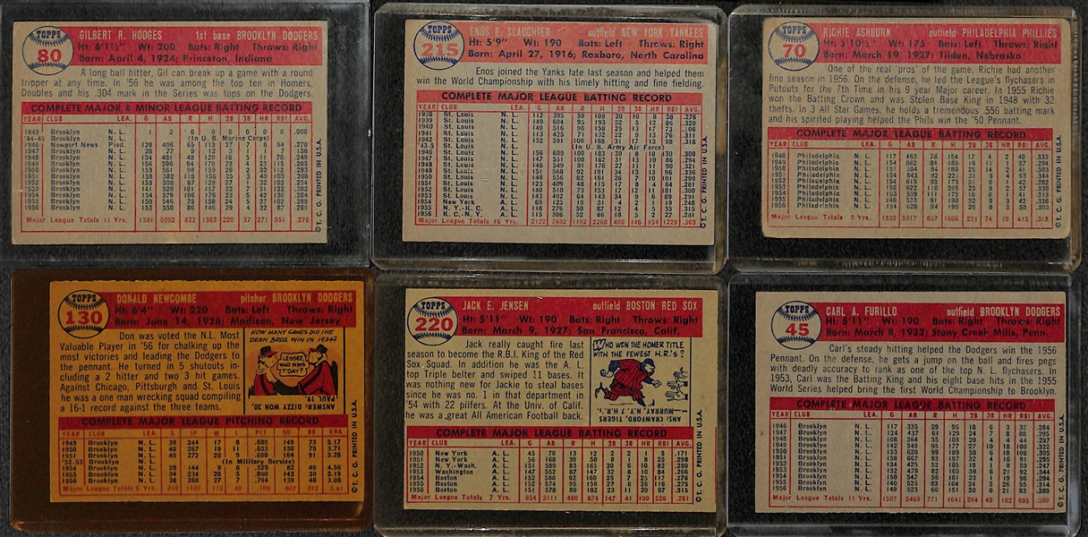  Lot of (25) 1957 Topps Baseball Cards w. HOFer Gil Hodges