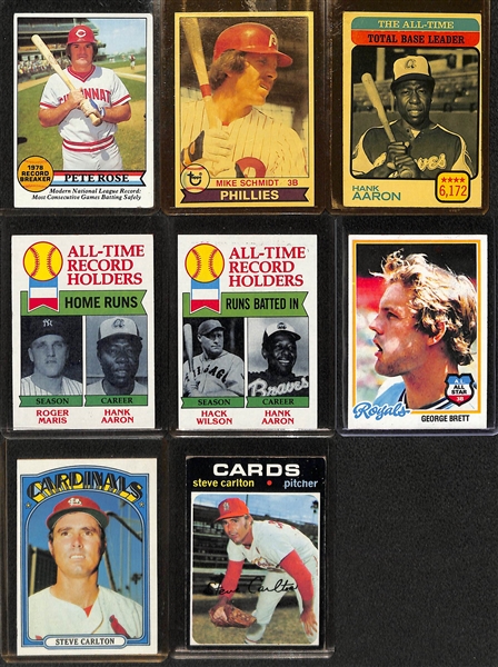 Lot of (43) Topps Baseball Star Cards from 1968-1979 w. 1969 Pete Rose