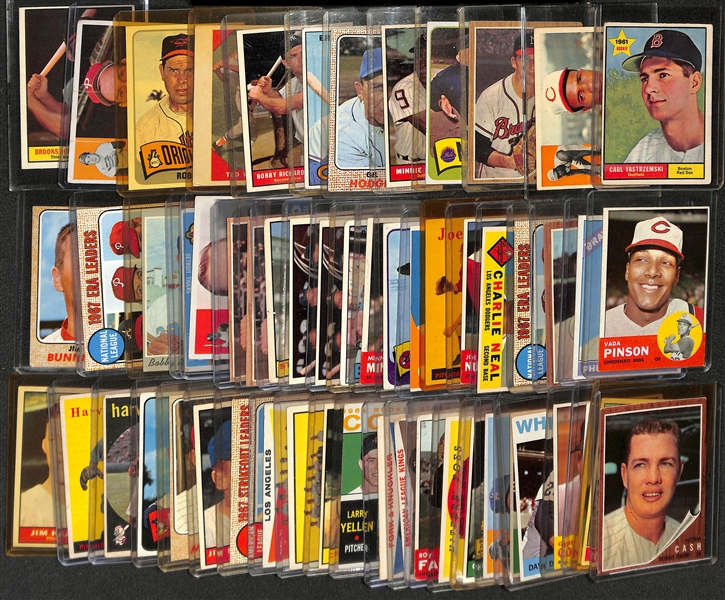 Lot of (56) Baseball Star Cards from 1960-1968 w. 1961 Carl Yastrzemski (2nd year)
