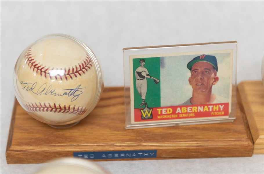 Lot of (6) Washington Senators Single Signed Baseballs & Baseball Card of Vintage Players - JSA Auction Letter