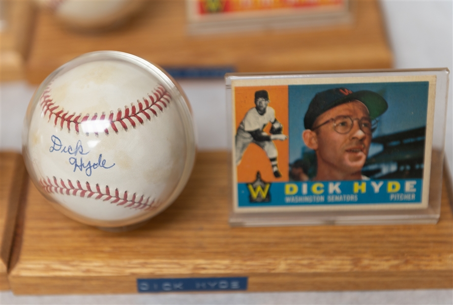Lot of (6) Washington Senators Single Signed Baseballs & Baseball Card of Vintage Players - JSA Auction Letter