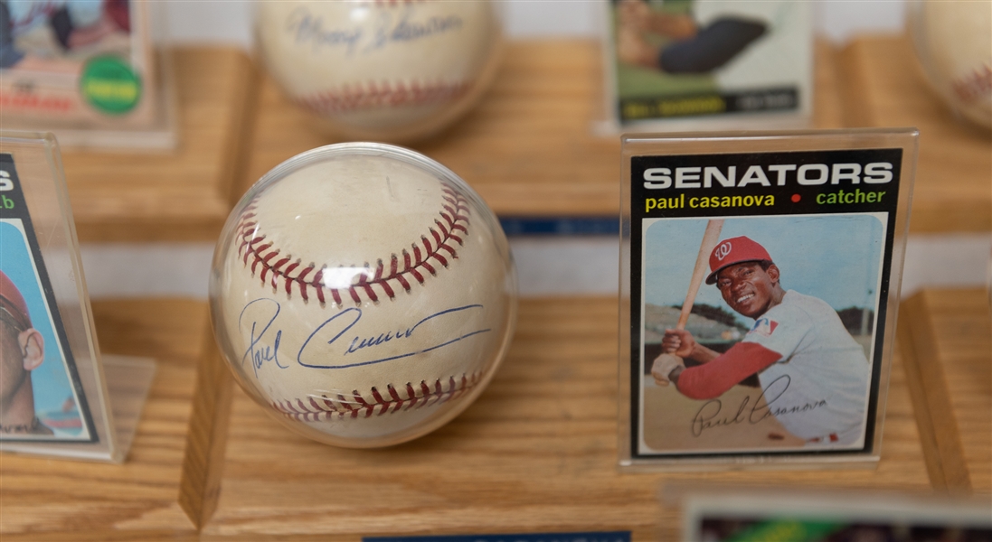 Lot of (7) Washington Senators Single Signed Baseballs & Baseball Card of Vintage Players w. Moose Skowron, Frank Howard, & 1952 Topps Jim Busby Card - JSA Auction Letter