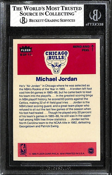 1986 Fleer Michael Jordan Rookie Sticker #8 Graded PSA 7.5 NM+
