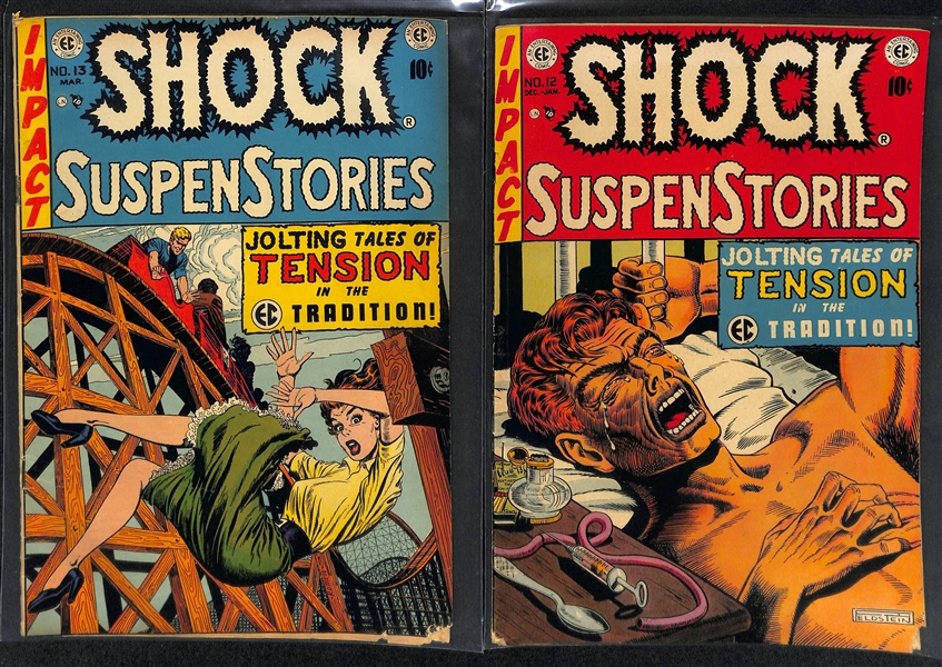 Lot of (4) 1953-1954 Shock SuspenStories (#9, 11, 12, & 13) Comic Books