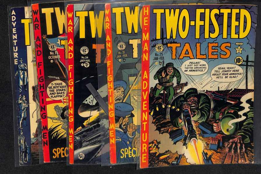 Lot of (5) 1952-1954 Two-Fisted Tales (#25, 31, 34, 35, & 36) Comic Books