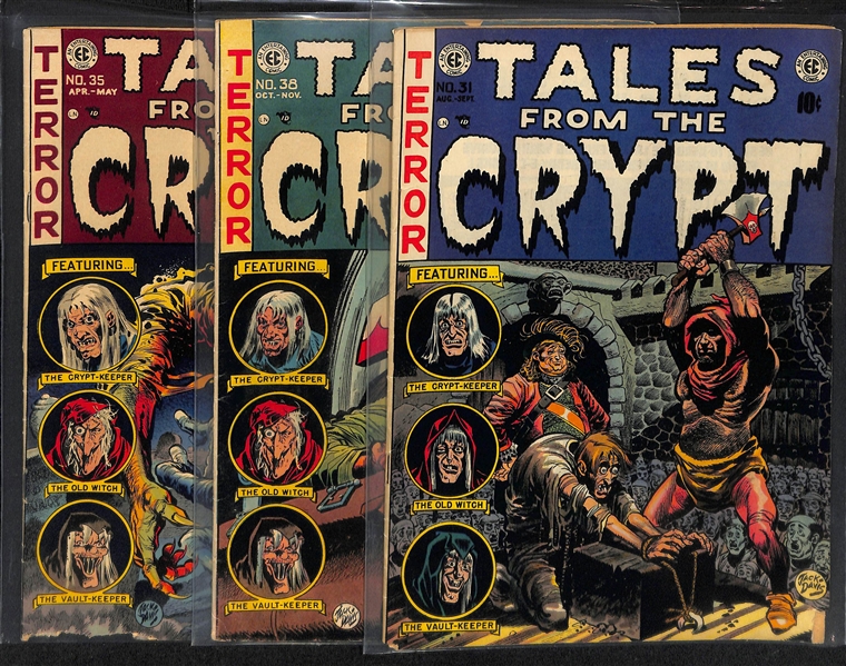 Lot of (3) 1952-1953 Tales from the Crypt (#31, 35 & 38) Comic Books