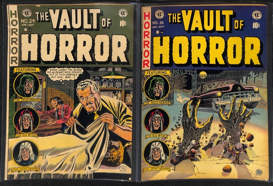 Lot of (3) 1951-1952 The Vault of Horror (#21, 24 & 26) Comic Books