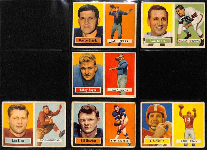 Lot of (93) 1957 Topps Football Cards w. Blanda & Layne