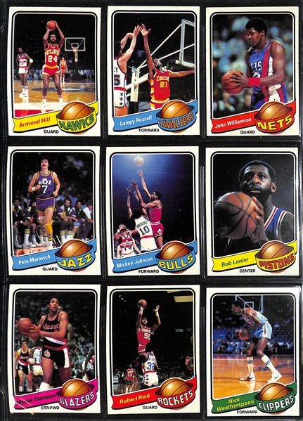 1979-80 Topps Basketball Complete Set of 132 Cards w. Kareem Abdul-Jabaar