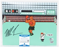 Mike Tyson Signed 11"x14" Photo (Nintendo Punch Out Game Scene) - Beckett COA