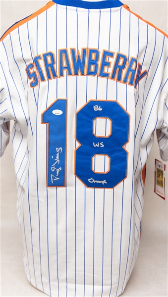 Lenny Dykstra & Darryl Strawberry Signed NY Mets Jerseys (Both JSA COA Stickers)