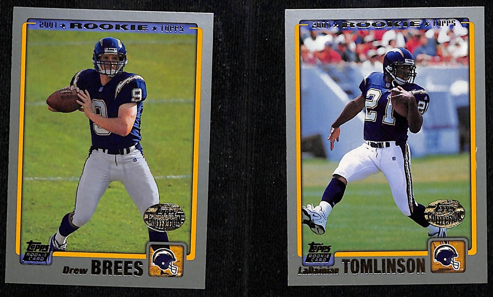2001 Topps Football Complete Set Including 5 Topps Future Archives Reprint Cards and Featuring Drew Brees and LaDanian Tomlinson RCs