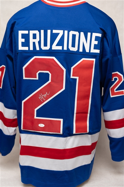 Mike Eruzione Signed USA Hockey Style Jersey (JSA COA)