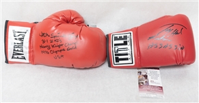 Larry "Easton Assassin" Holmes & Michael Spinks (Multi-Inscriptions) Signed Boxing Gloves (Both w. JSA COA)