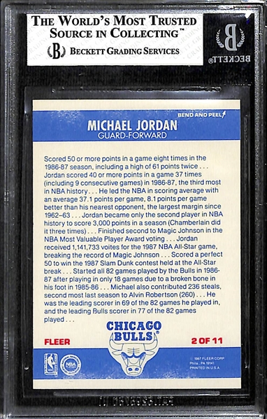 Lot of (14) Michael Jordan Cards, Inc. 1987 Fleer Sticker #2 Graded BGS 6 EX-MT