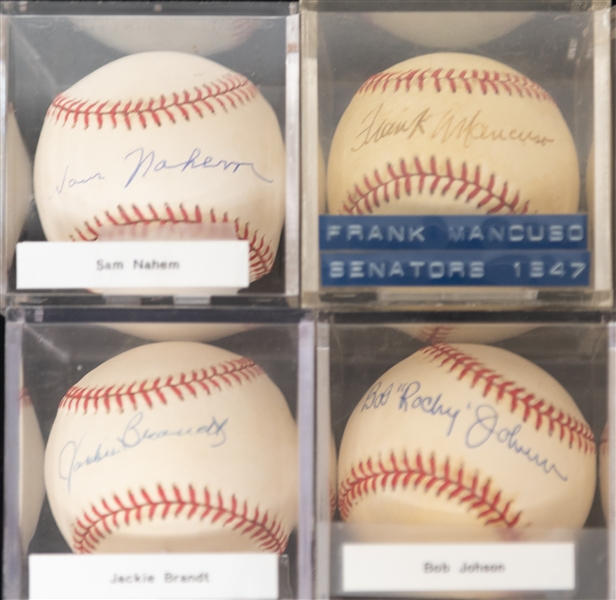 Lot of (12) Vintage Single Signed Baseballs w. Bob Johnson & Fred Schmidt - JSA Auction Letter