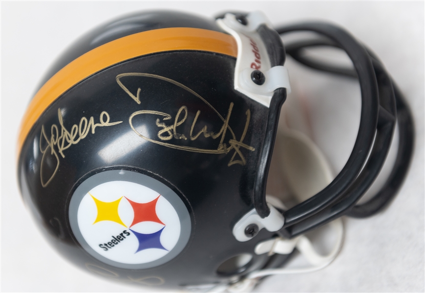 Pittsburgh Steelers Steel Curtain Signed Mini Helmet (Full JSA Auction Letter) w. Joe Greene, D. White, E. Holmes, LC Greenwood