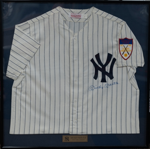 Mickey Mantle Signed New York Yankees Jersey - Framed (Full JSA Letter of Authenticity)