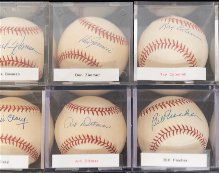 Lot of (12) Vintage Single Signed Baseballs w. Don Zimmer & Art Ditmer - JSA Auction Letter