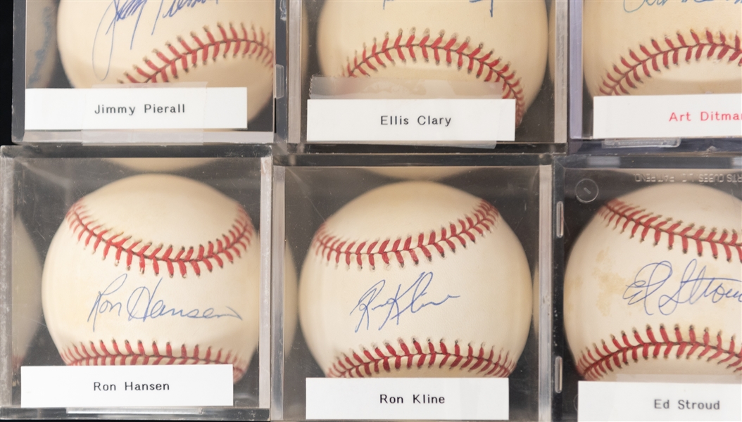 Lot of (12) Vintage Single Signed Baseballs w. Don Zimmer & Art Ditmer - JSA Auction Letter