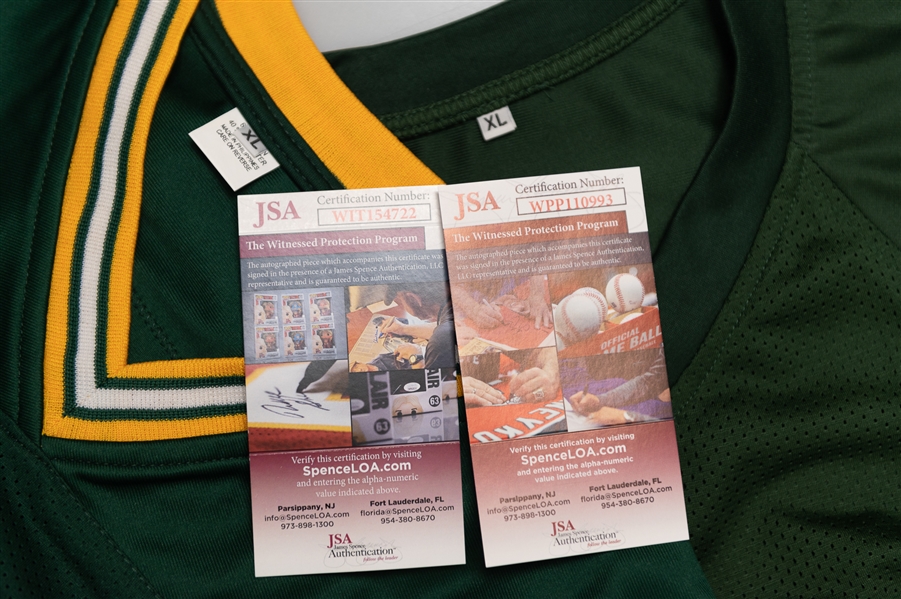 Paul Hornung and John Brockington Green Bay Packers Autographed Jerseys (JSA Certs)