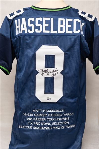 Steve Largent and Matt Hasselbeck Autographed Seattle Seahawks Jerseys (Beckett and Schwartz Certs)