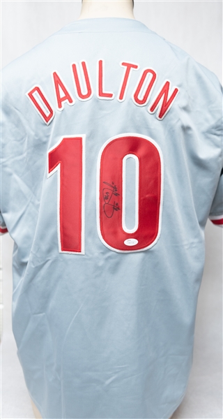 Darren Daulton Signed Phillies Style Baseball Jersey (JSA COA)