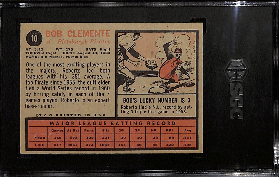 1962 Topps Roberto Clemente #10 Graded SGC 6