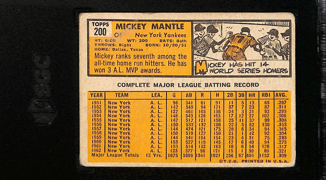 1963 Topps Mickey Mantle #200 Graded SGC 1.5