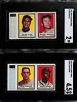 1962 Topps Stamps Panels - Mickey Mantle/Alou (SGC 2) & Hank Aaron/Schilling (SGC 4.5)