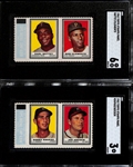 1962 Topps Stamps Panels - Bob Clemente/Battey (SGC 6) & Sandy Koufax/Adcock (SGC 3)