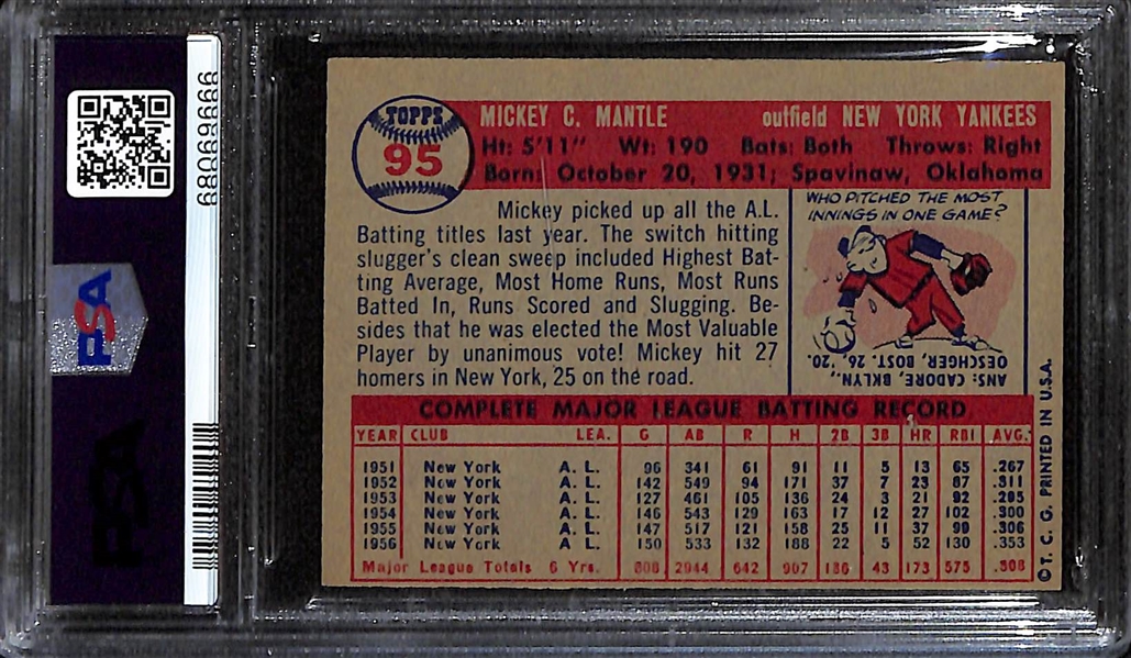 1957 Topps Mickey Mantle #95 Graded PSA 6