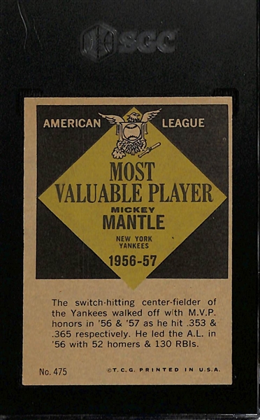 1961 Topps Mickey Mantle MVP Card Graded SGC Authentic