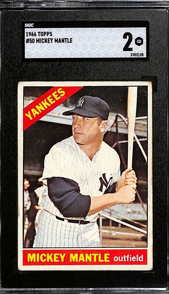 1966 Topps Mickey Mantle #50 Graded SGC 2
