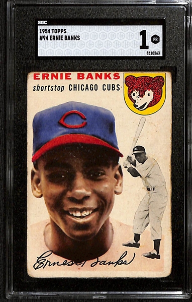 1954 Topps Ernie Banks #94 Rookie Card Graded SGC 1